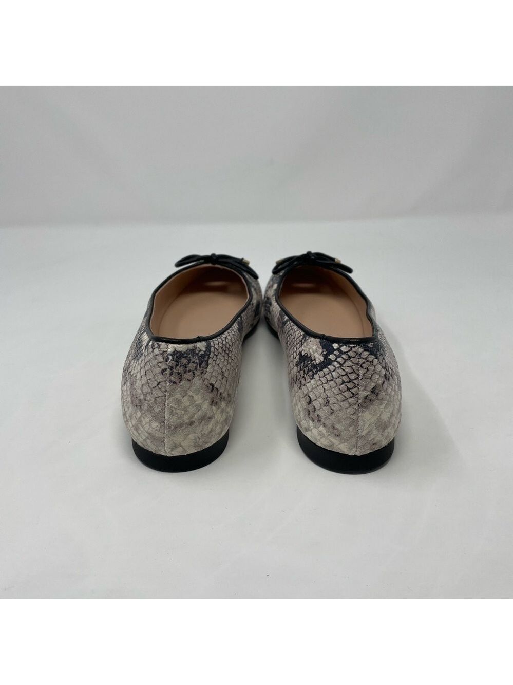 Nib Stuart Weitzman Gabby Ballet Leather Snakeskin Print Flats Roccia - Sz 7 - Picture 4 of 9